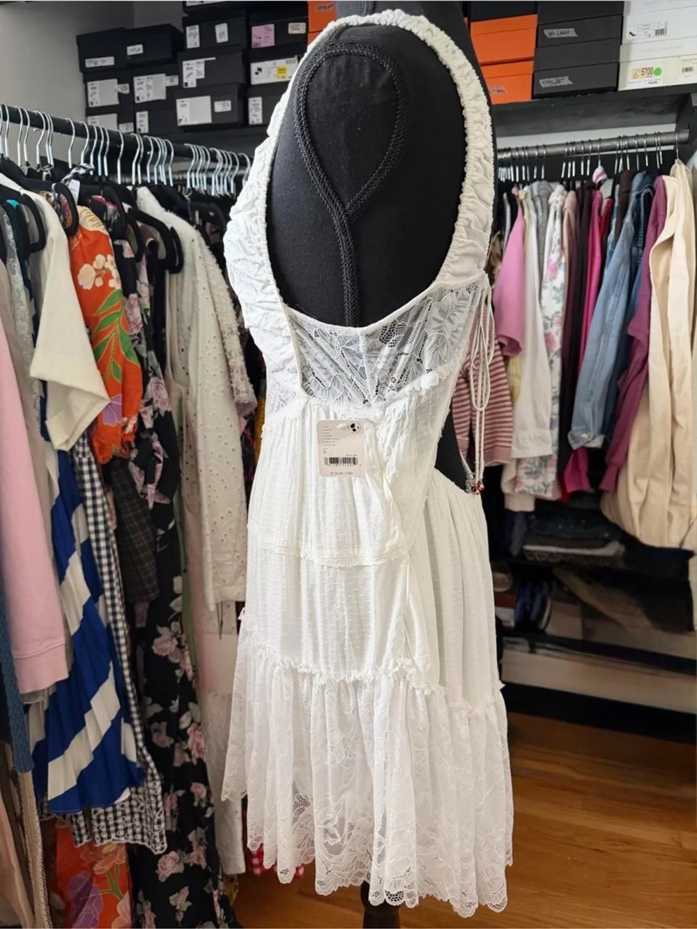 Free People Lace V-Neck Tiered Romper sz S